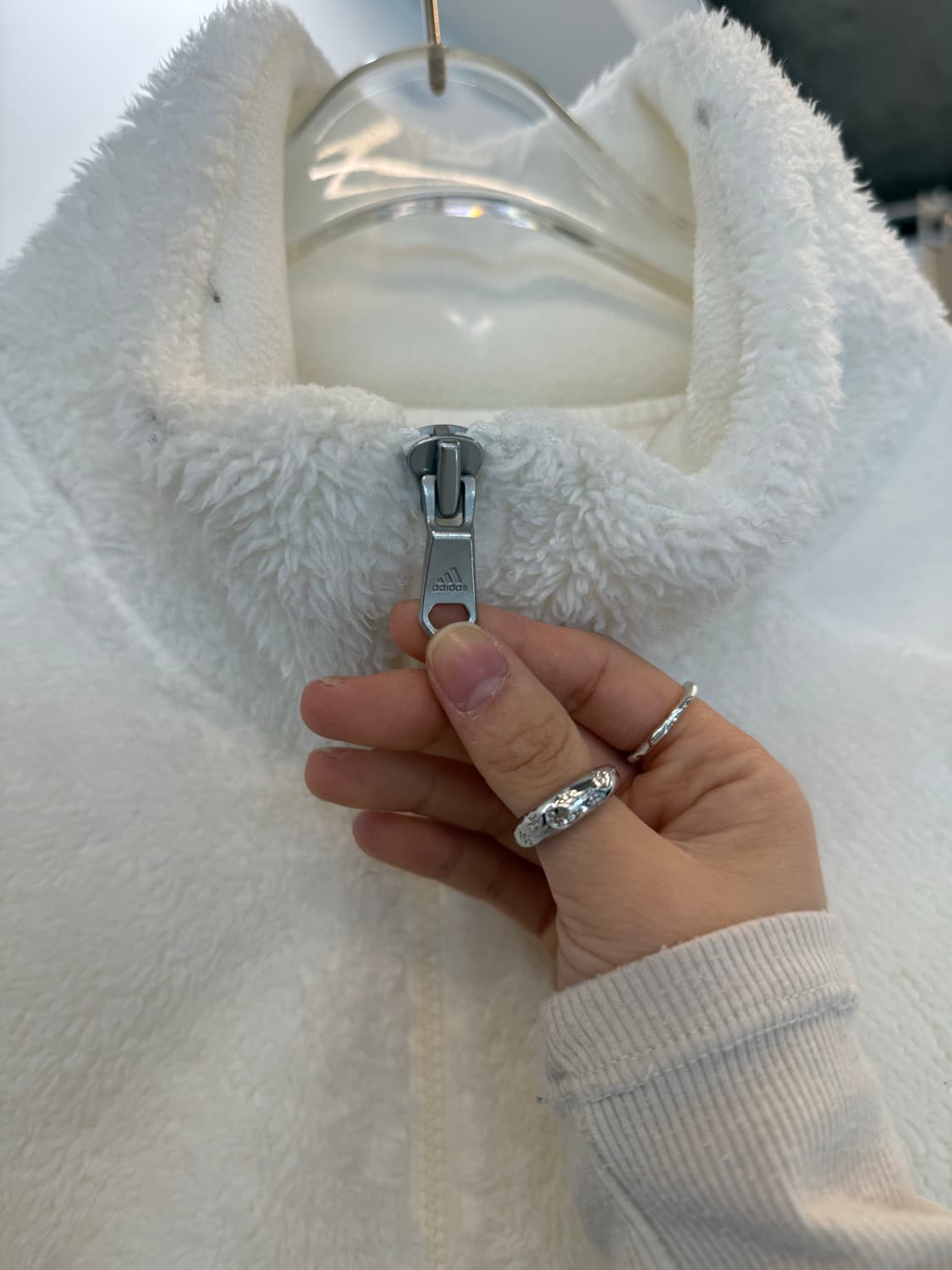 Adidas Women's Fleece Wool Boa Zip Up Jk 상품이미지5