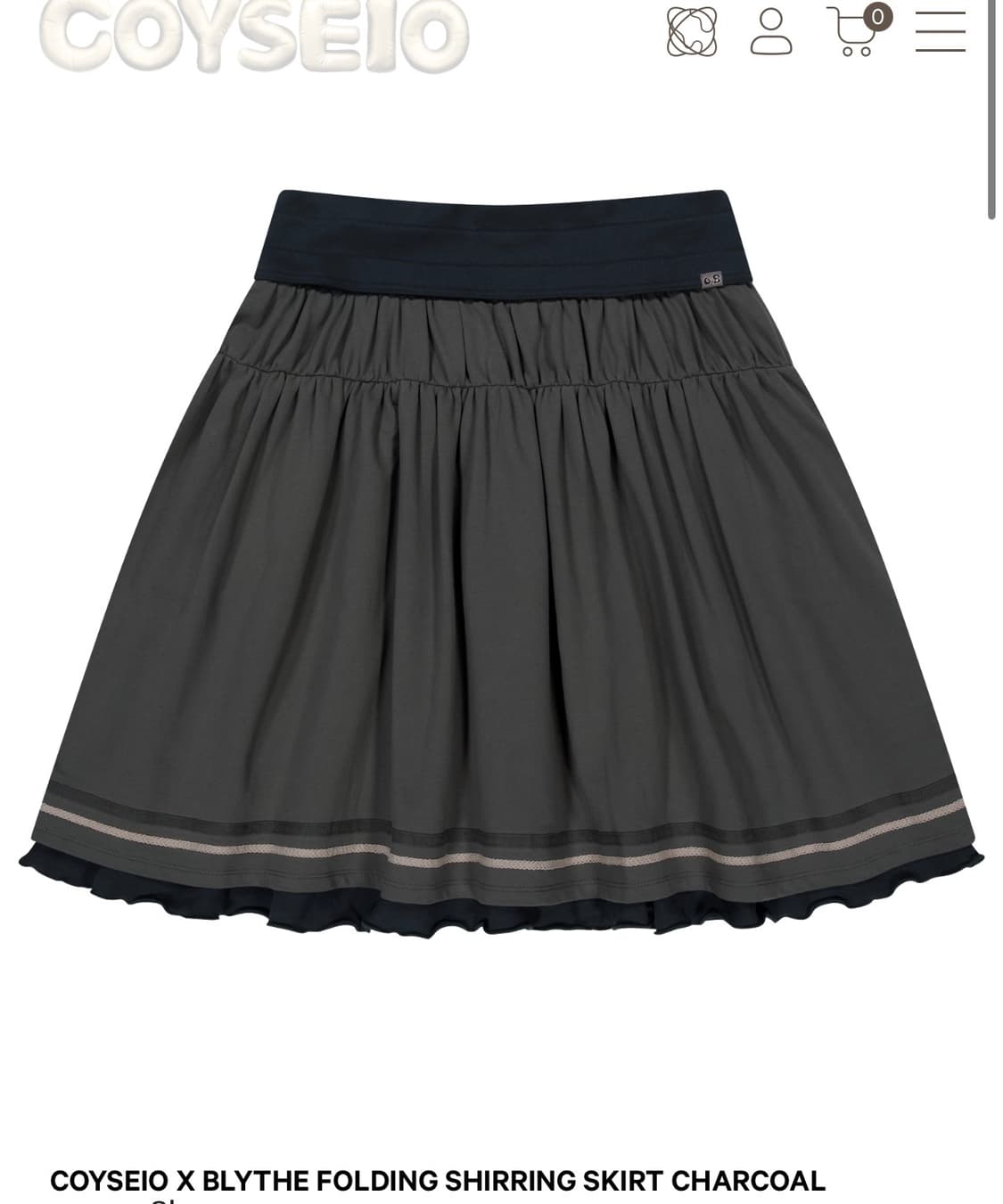 COYSEIO X BLYTHE FOLDING SHIRRING SKIRT  상품이미지1