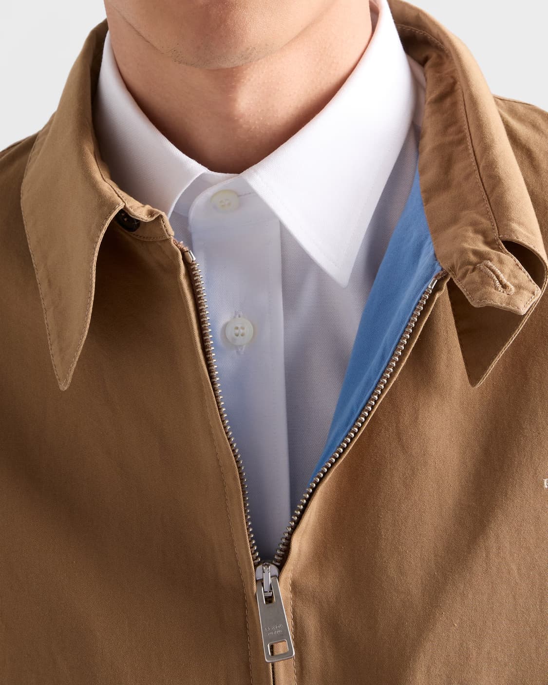 (S+/43.16) / 프라다 로고 자수 화이트 코튼 셔츠 상품이미지10