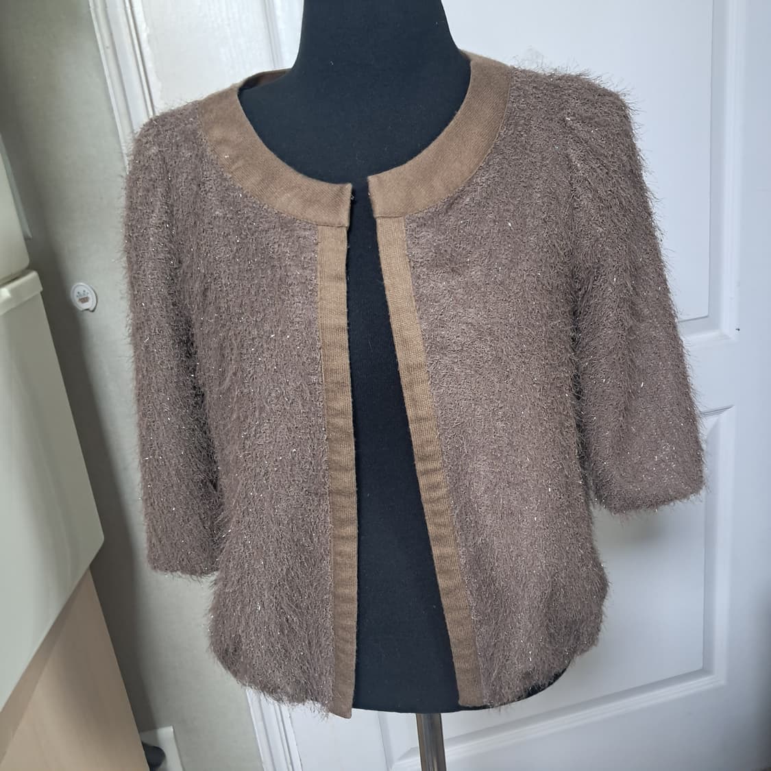 잇미샤 브라운 펄 가디건 44~55(상태상급) 상품이미지1