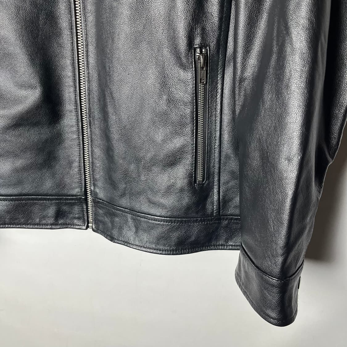 [Fortime] 천연 소가죽 싱글 라이더자켓 상품이미지4