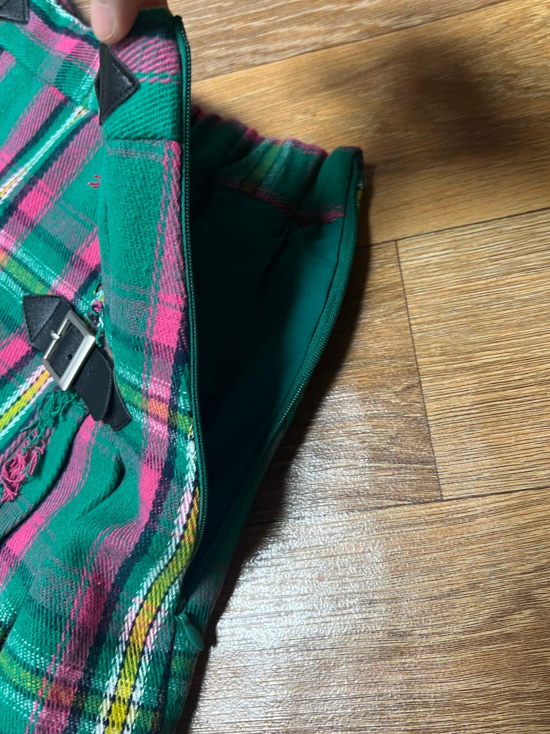 그린 체크 플리츠 스커트 상품이미지9