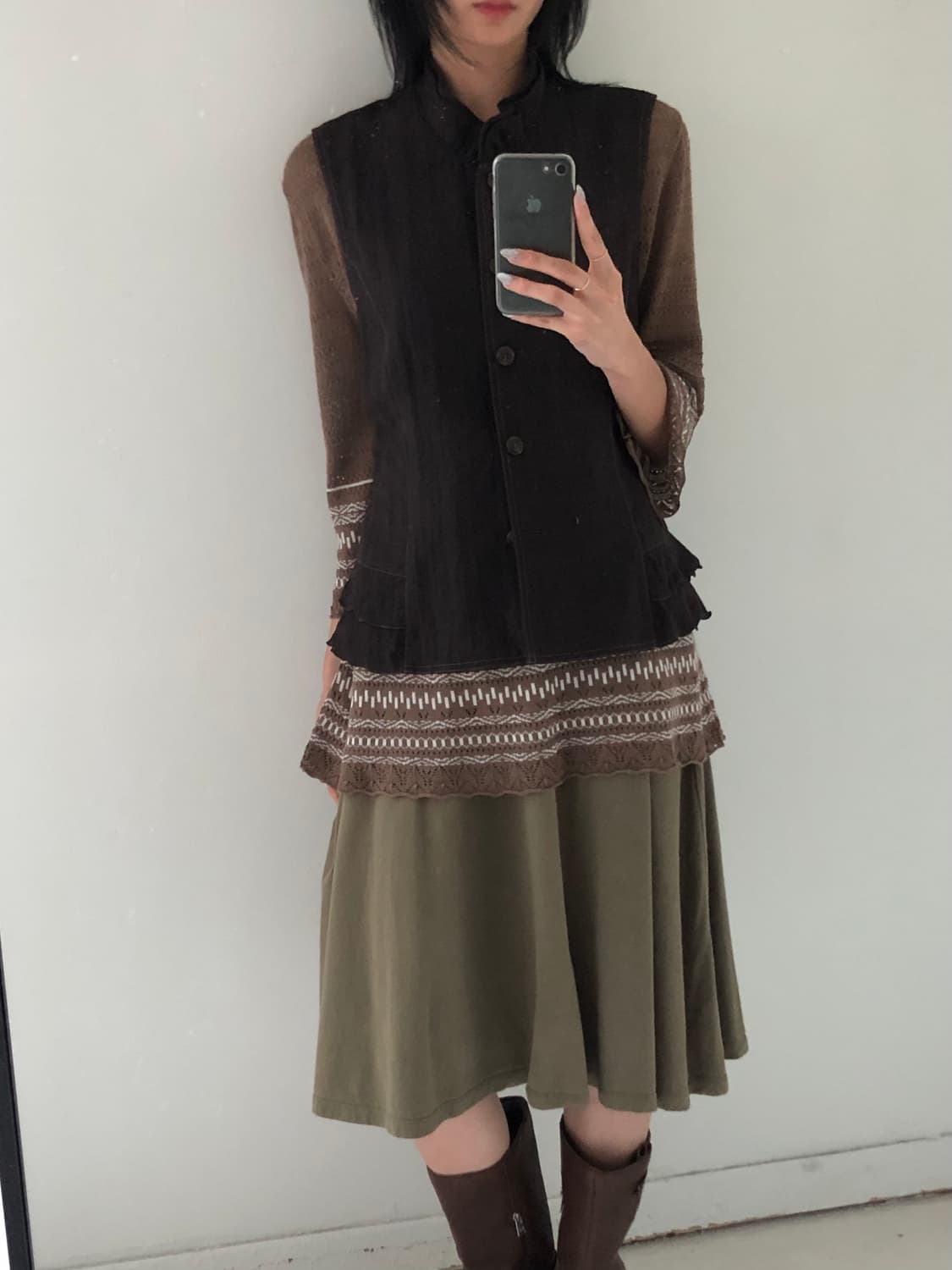 일본빈티지 프릴 베스트 상품이미지5