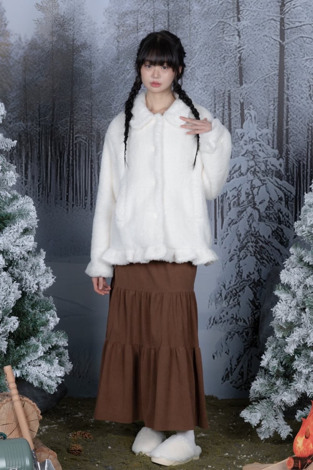 나이엔 퍼 코트 아이보리 상품이미지4