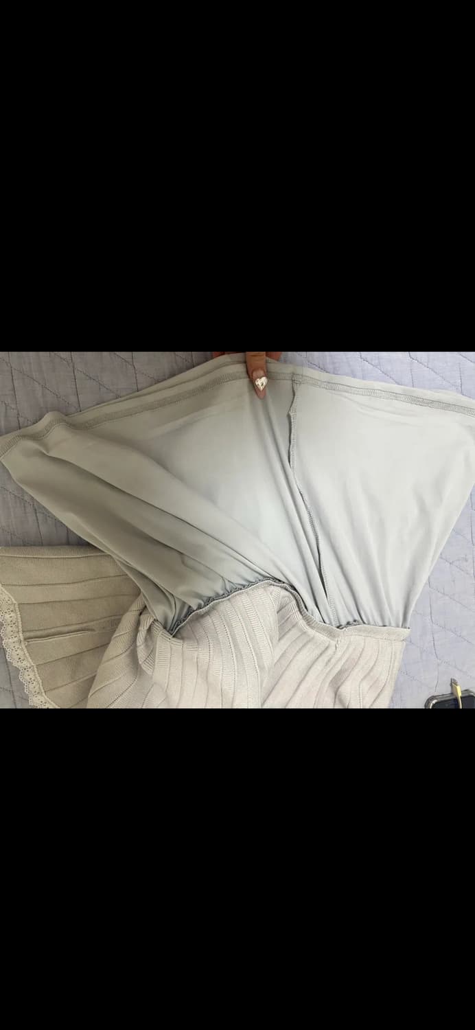 에블린 로고 플리츠 니트 가디건 세트 투피스 스나계 그레일 미셸마카롱 상품이미지8