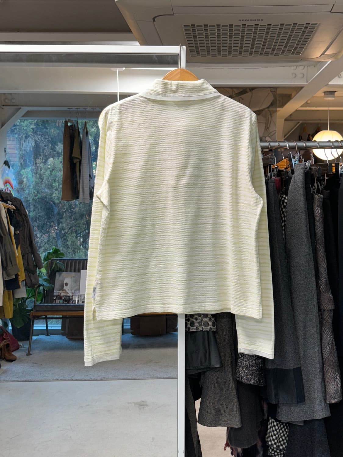 랑방 스포츠 스트라이프 하프집업 롱슬리브 상품이미지2