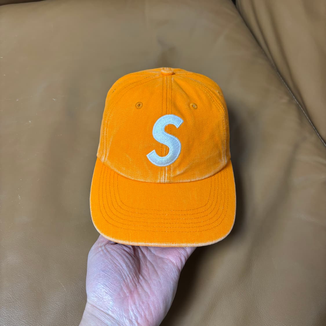 슈프림 S로고 6패널 볼캡 모자 피그먼트 오렌지 상품이미지2