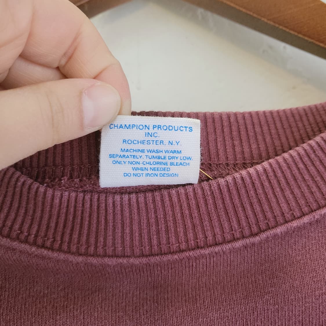 챔피온 버건디 백로고 맨투맨 M사이즈 상품이미지4