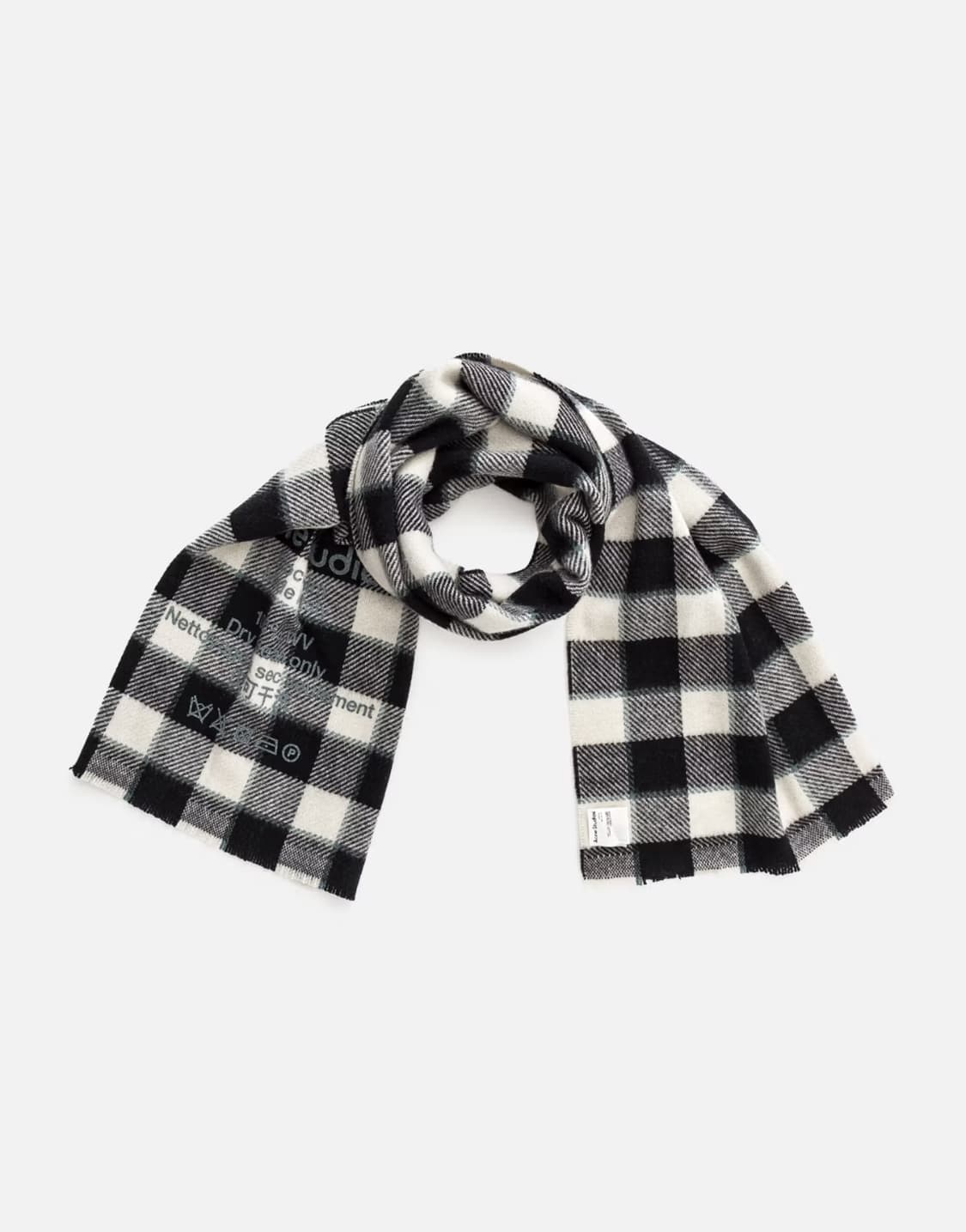 (새제품) 아크네 스튜디오 체크 울 머플러 그레이 블랙 화이트 상품이미지6