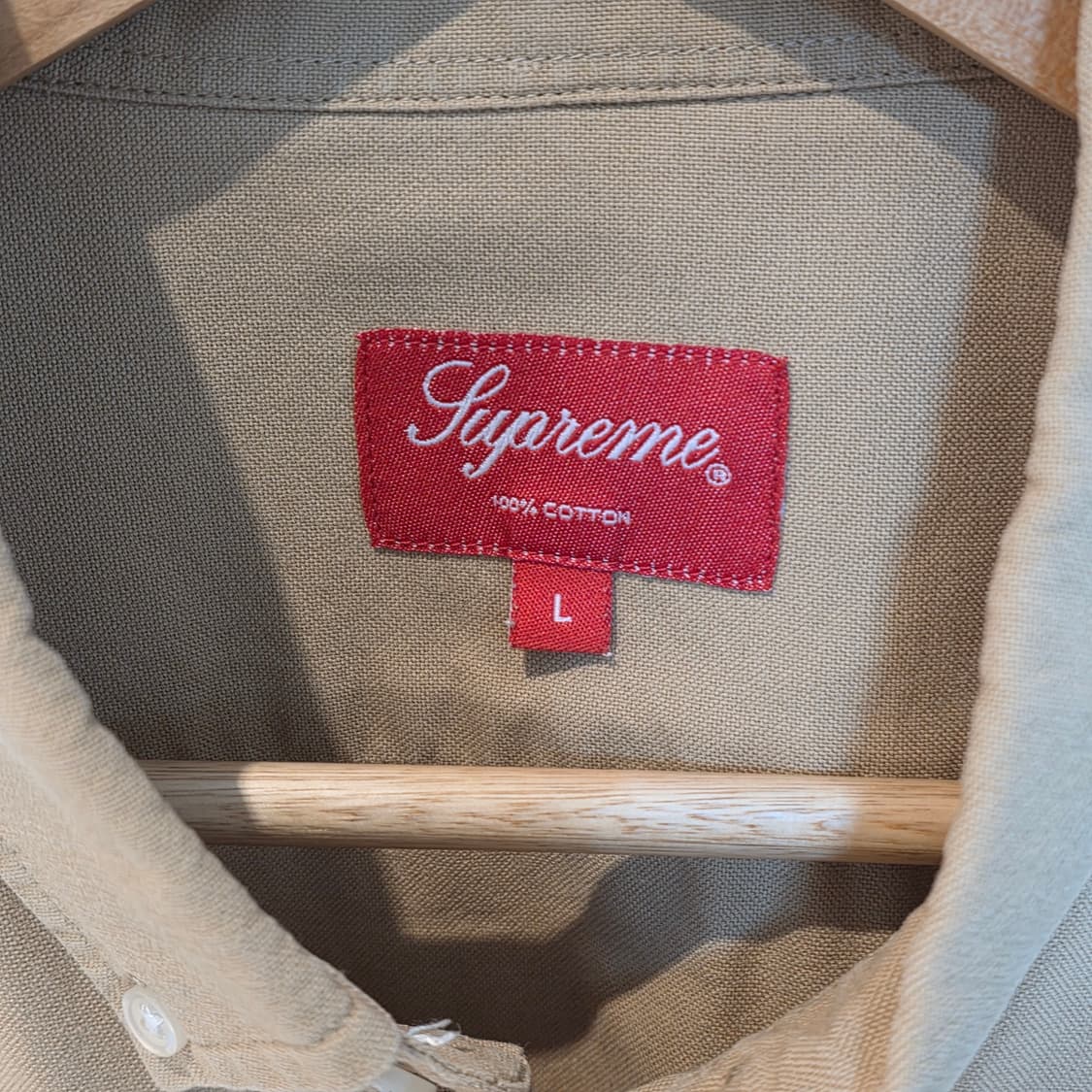 슈프림 베이지색 면 셔츠 L 상품이미지3