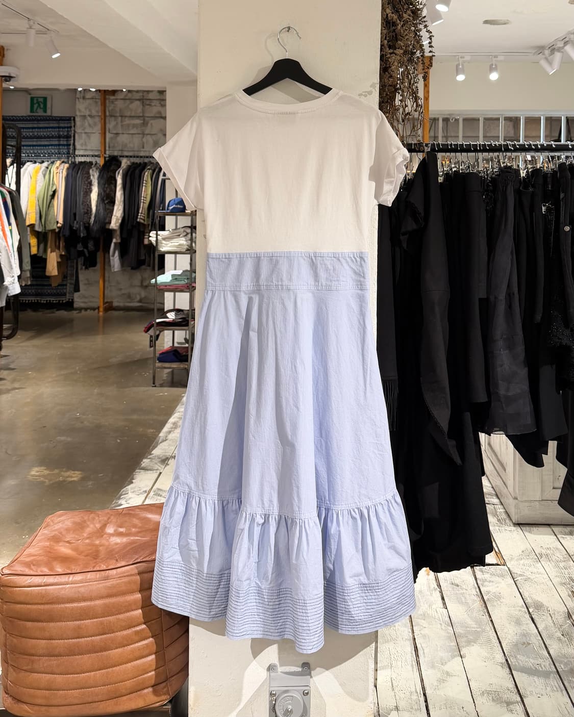 3.1 필립 림 화이트 스카이블루 피스드 코튼 팝린 미디 드레스  상품이미지6