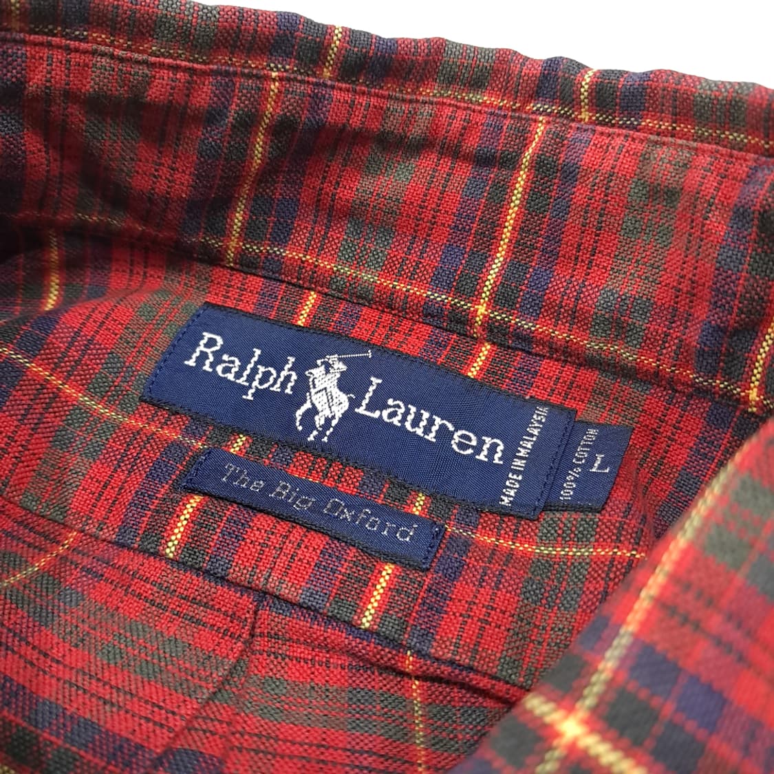 CL612 L 폴로 90s 말레이시아판 빅옥스포드 클래식 타탄체크 레드 상품이미지3