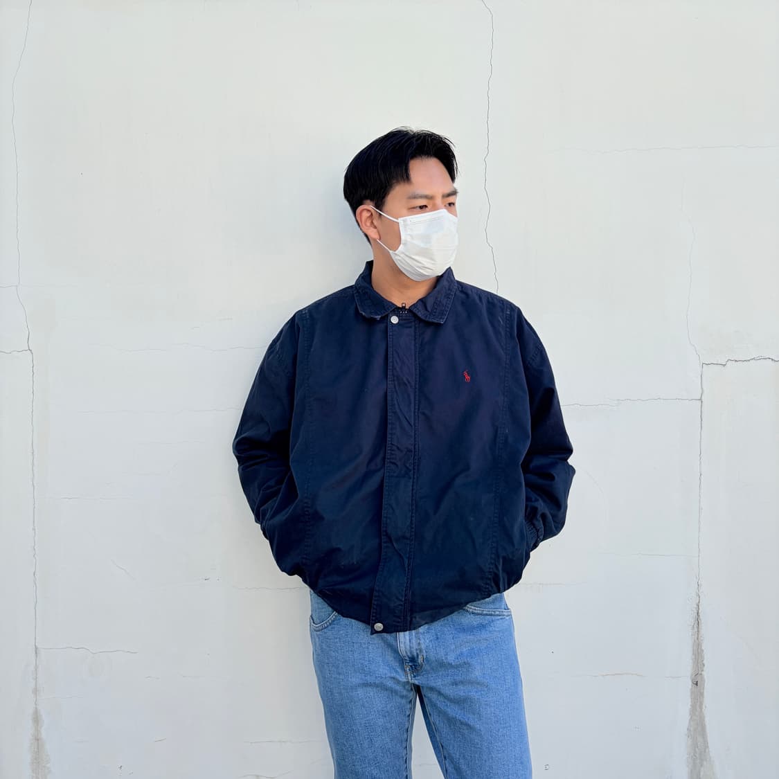 XL) 폴로 랄프로렌 90s 네이비 오버핏 해링턴 스윙탑 자켓   상품이미지3
