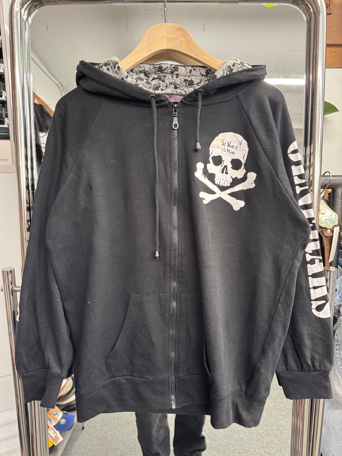 japanese vintage 스컬프린팅 후드 집업 상품이미지1