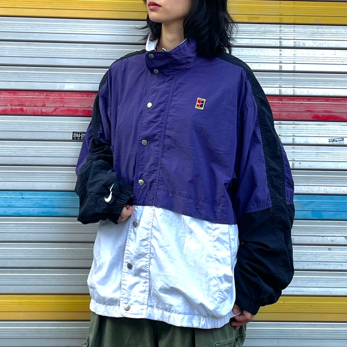 90s 나이키 테니스 로고 올드스쿨 트랙자켓 바람막이 L 상품이미지2