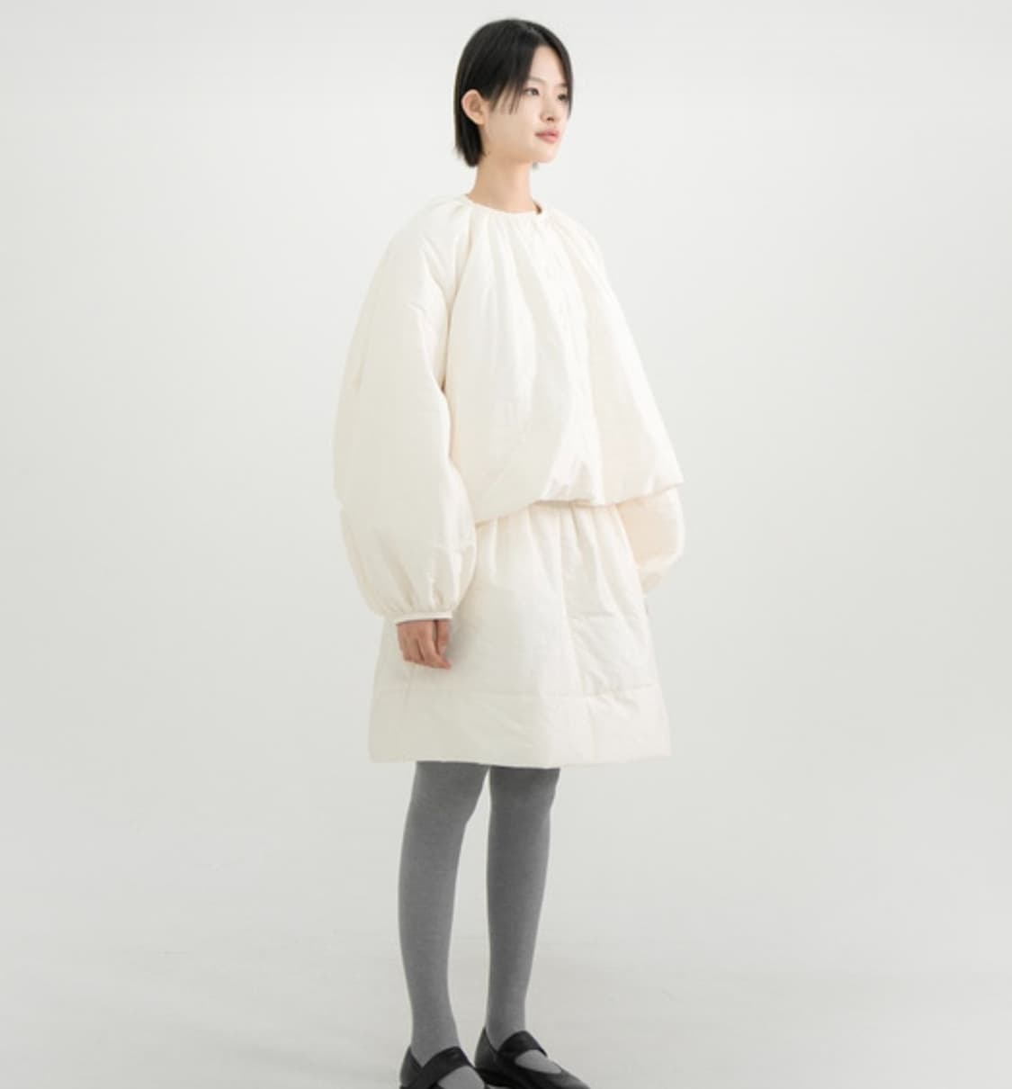 새상품) 유노이아 moss 패딩자켓 크림 M 상품이미지2