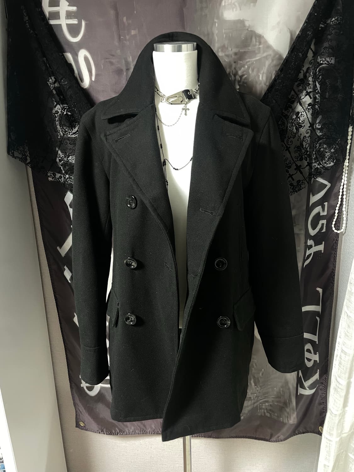 더블브레스트 하이넥 피코트 M 나폴레옹핀터레스트유니섹스아카이브에디슬리먼 상품이미지4