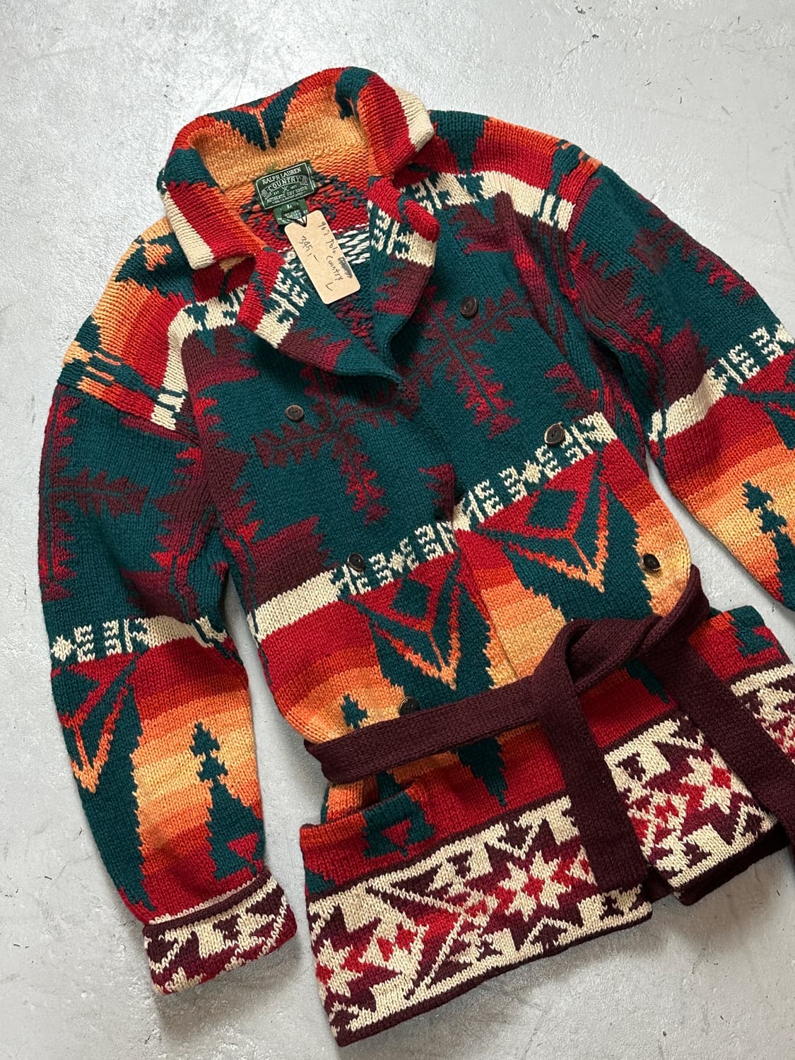 90's 폴로 컨트리 니트 로브 코트 더블알엘 나바호 상품이미지5