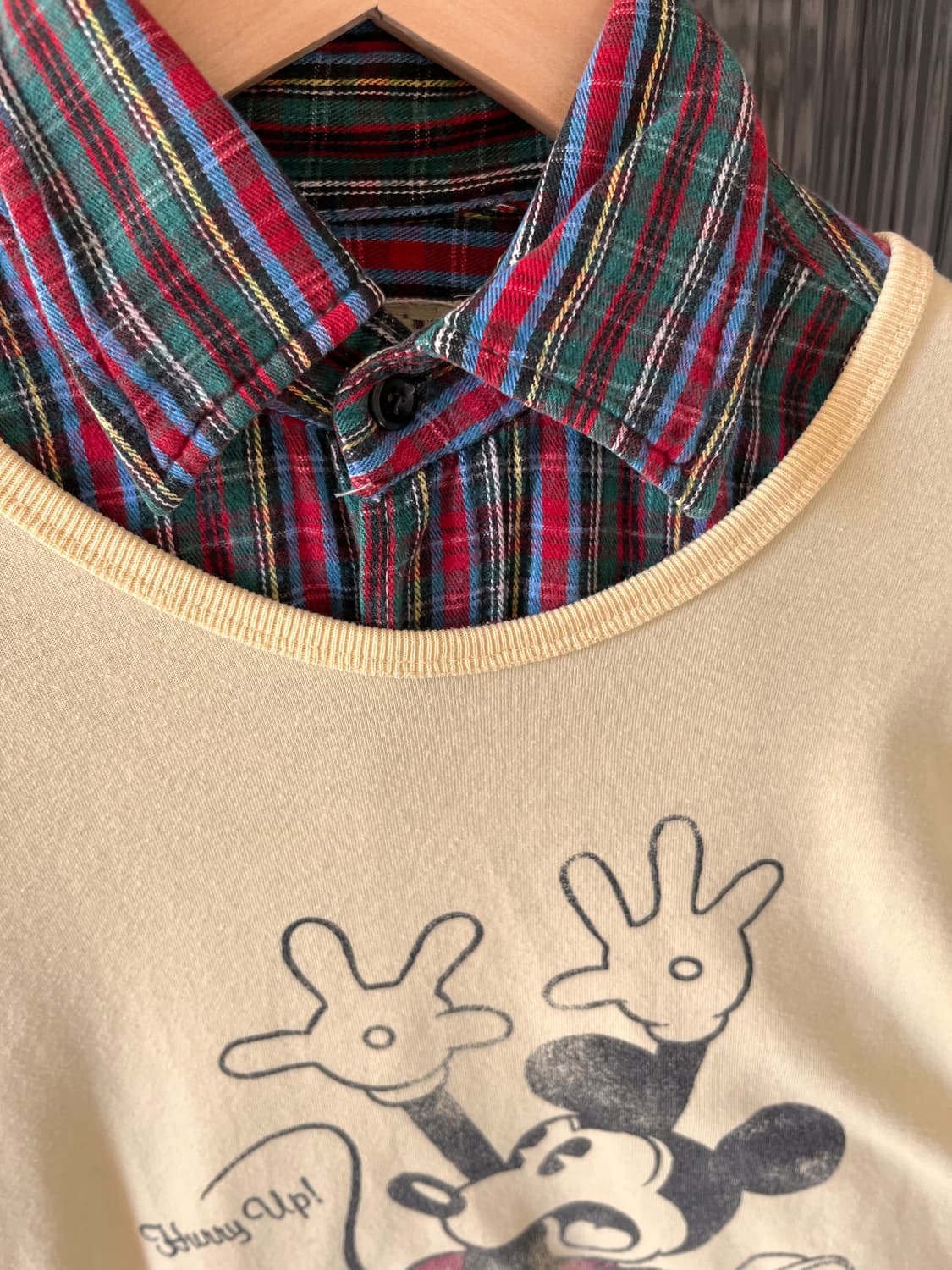 빈티지 미키 체크셔츠 세트 상품이미지6