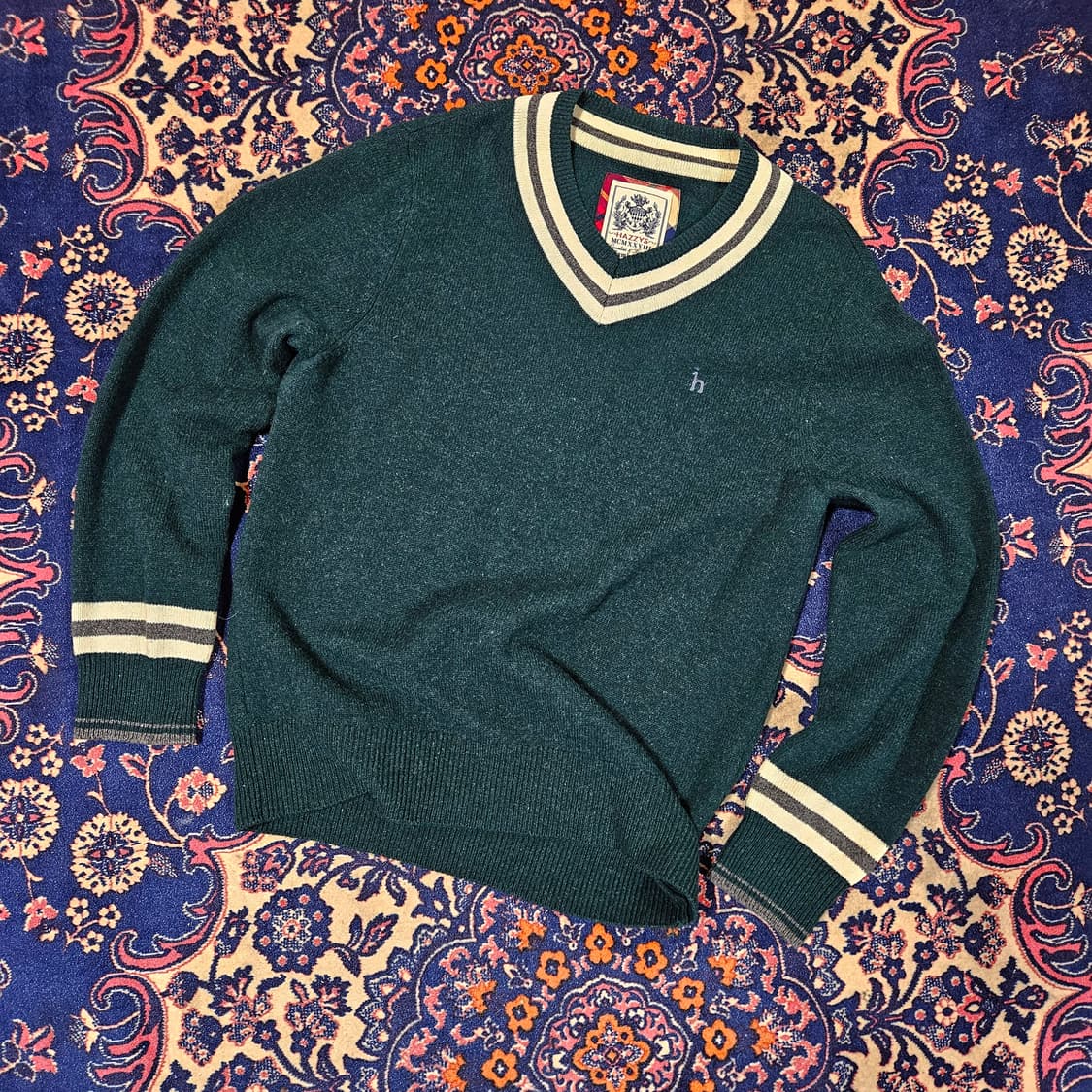 헤지스(Hazzys) Wool 100% 브이넥 니트 스웨터 XL 상품이미지1