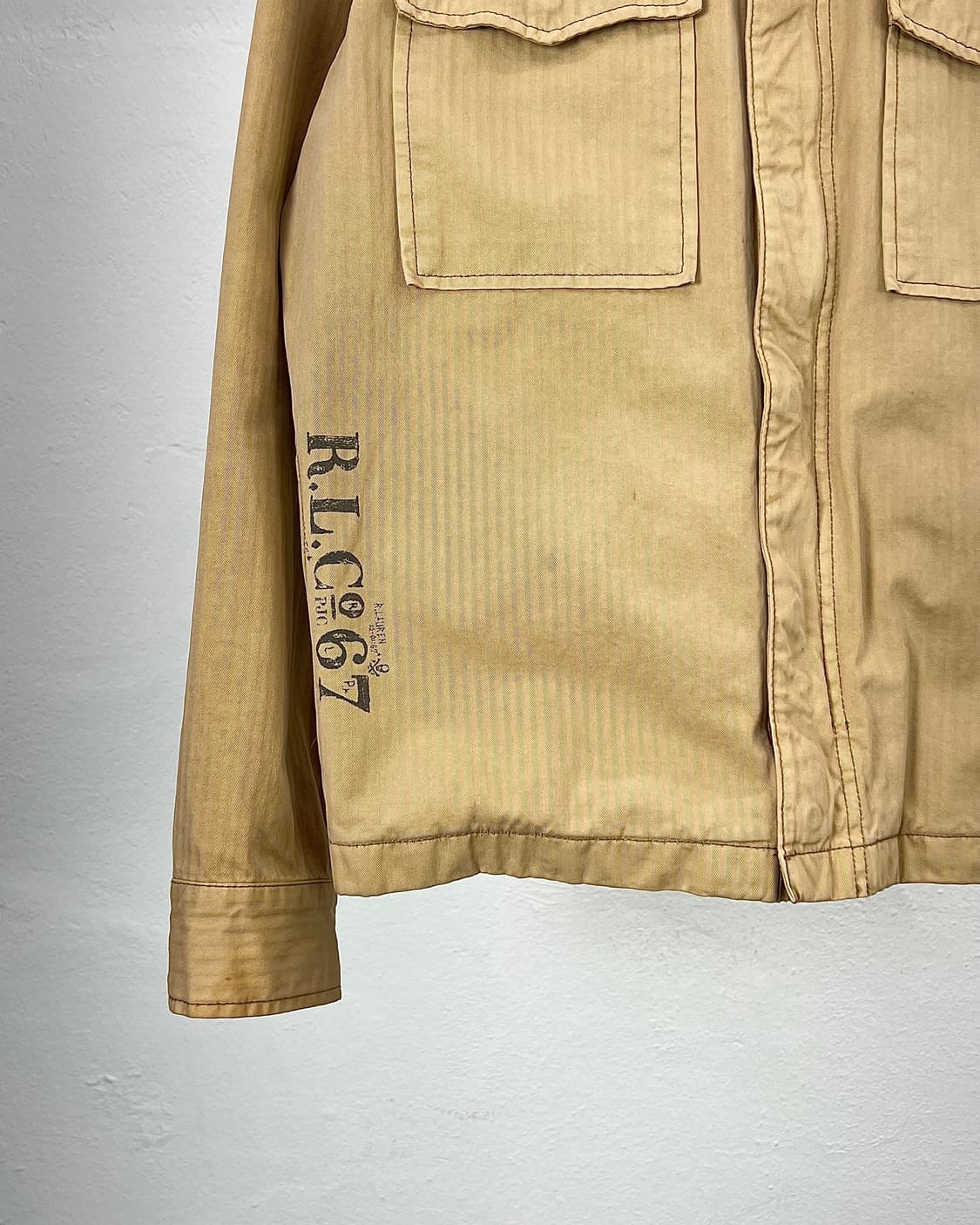 폴로 진스 베이지 스냅 스티치 밀리터리 워크 자켓 상품이미지4