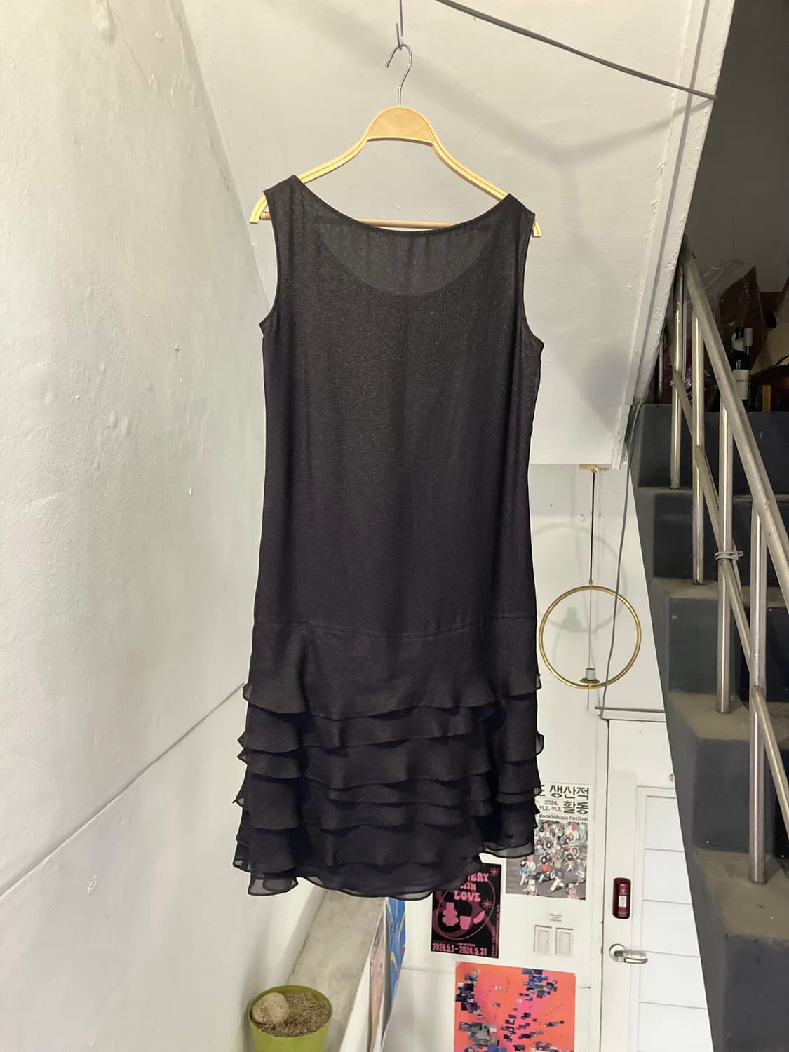 블랙 프릴 레이어드 원피스 상품이미지5