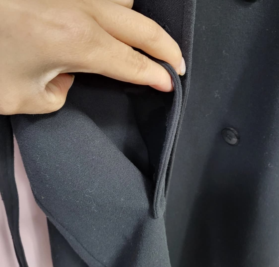 톰보이 블랙 더블 롱코트 ~66 상품이미지5