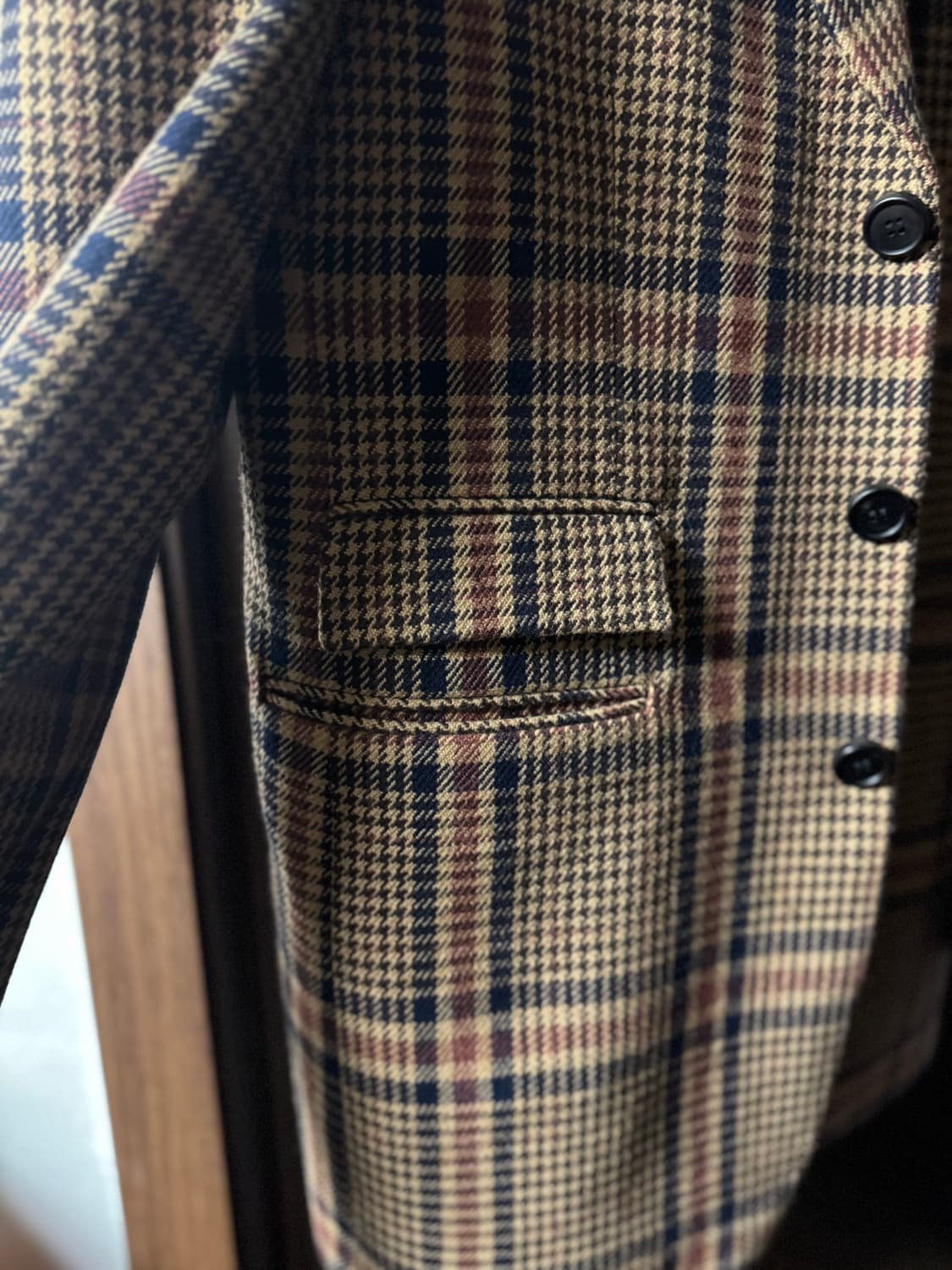 우영미 체크 울 자켓 46 상품이미지5