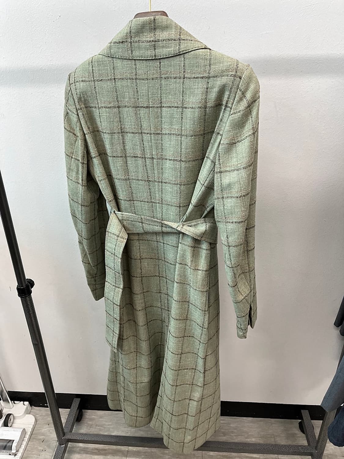 여) 분더샵 체크 린넨 트렌치코트 상품이미지6