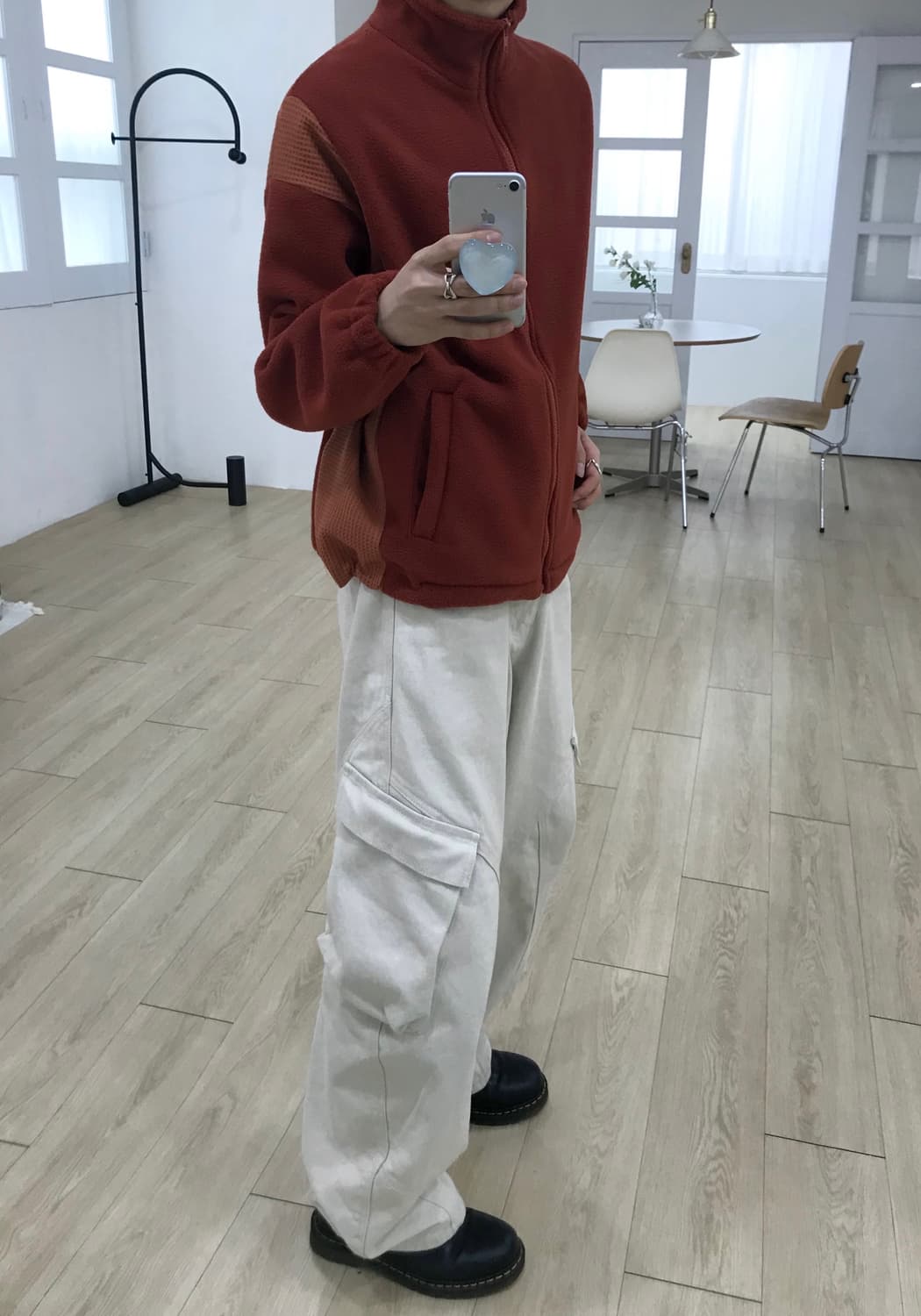 플리스 레드/그레이 상품이미지2