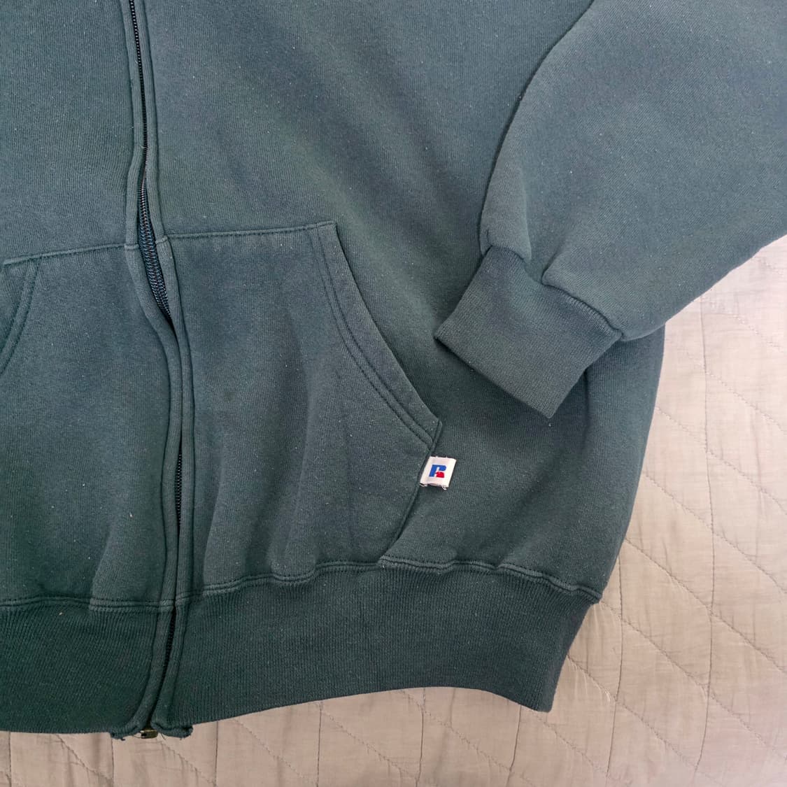 [XL] 90s 빈티지 러셀 애슬레틱 딥그린 후드집업 상품이미지2