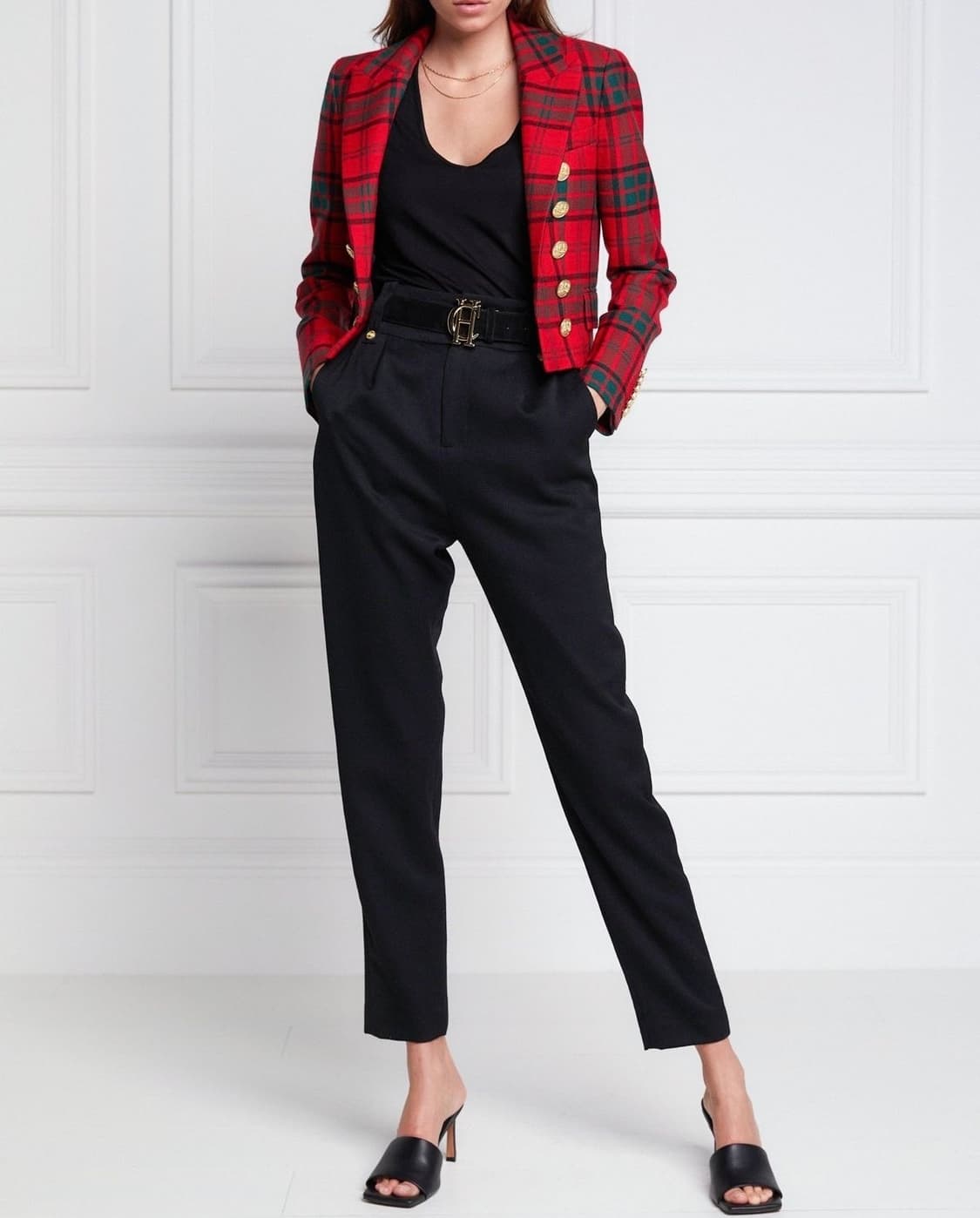 빈티지 타탄체크 울 자켓 상품이미지8