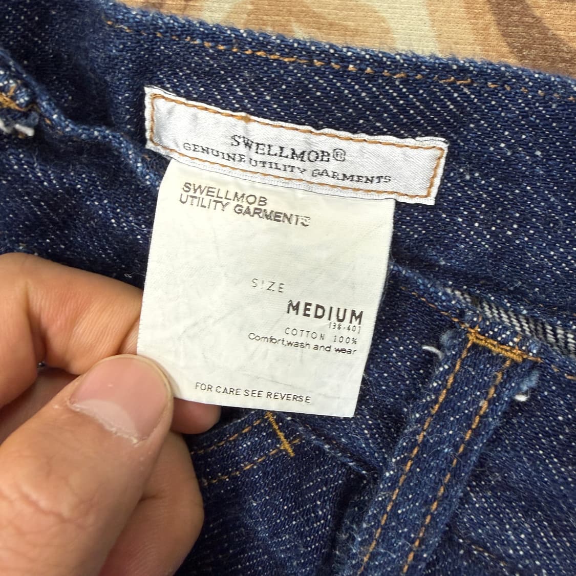 (M)스웰맙SWELLMOB 원턱 신치백 데님팬츠 상품이미지2