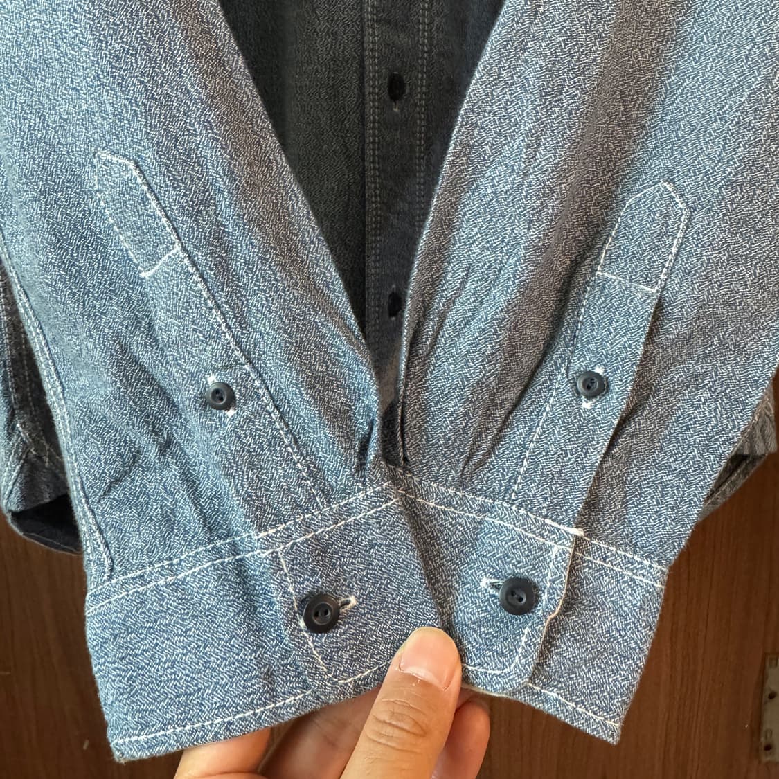 네이비 USN 샴브레이셔츠 M 상품이미지6