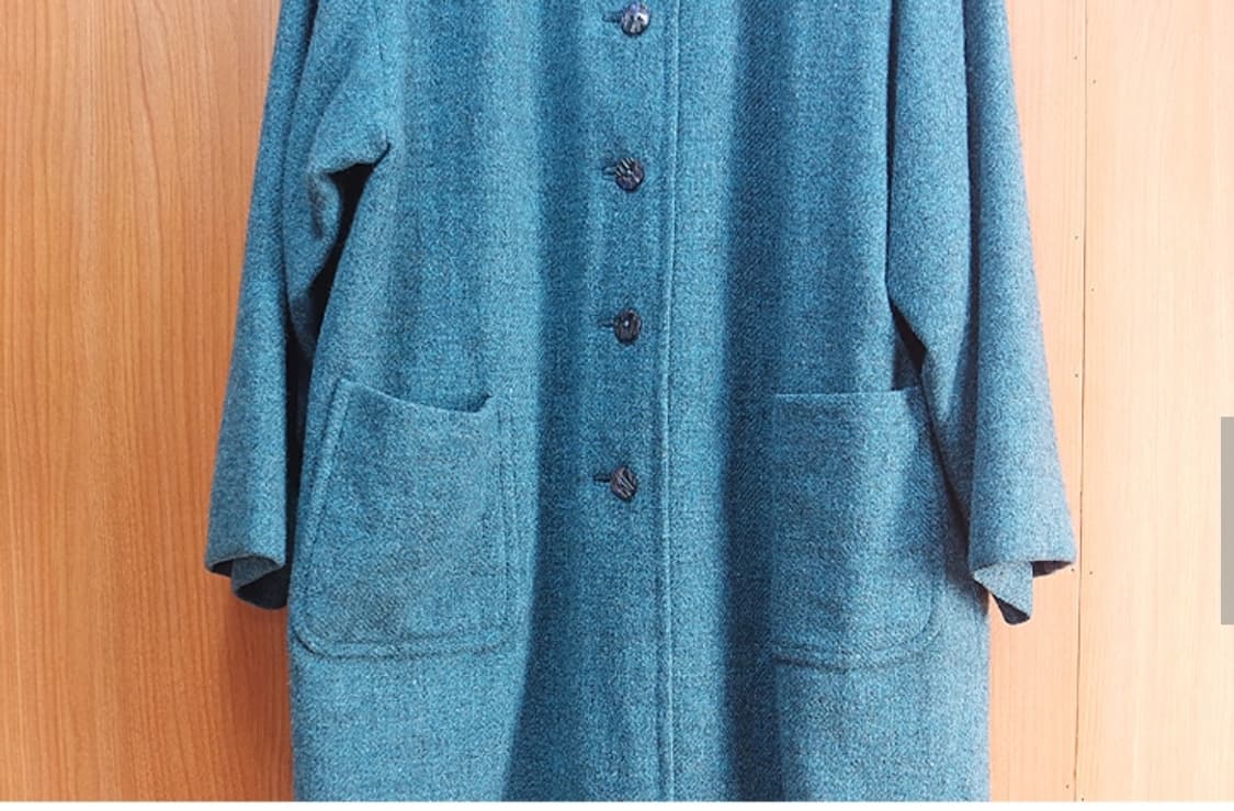 해리스 트위드  빈티지  울100% 코트~우먼 프리  상품이미지3