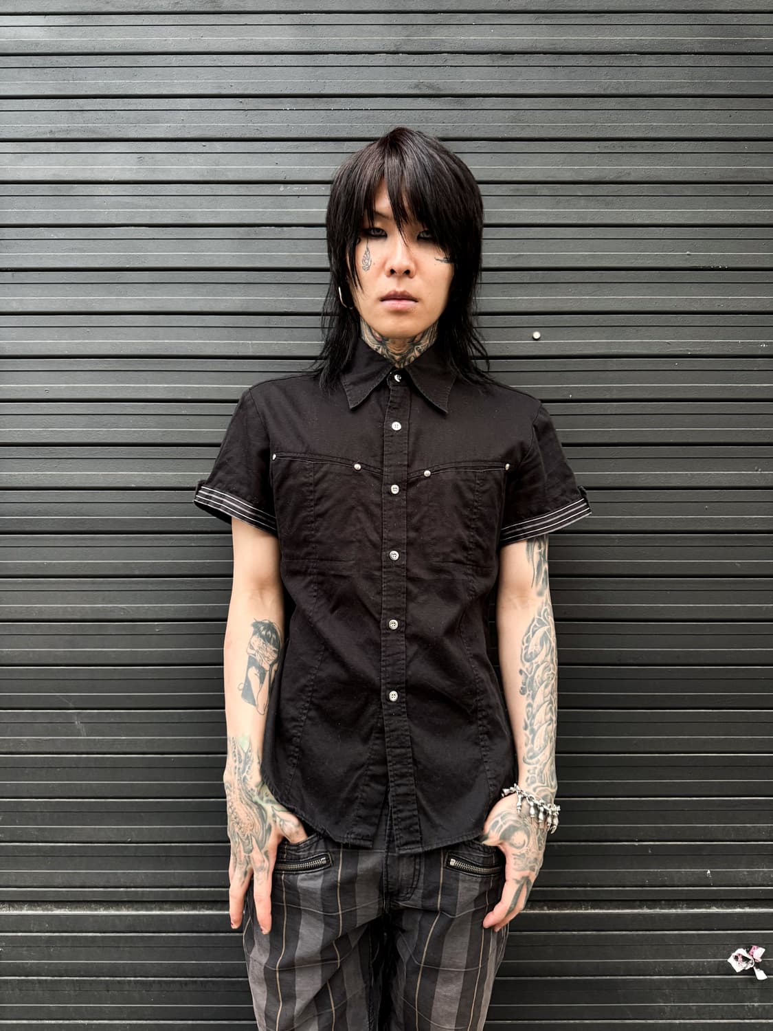 Stud Detail Short-Sleeve Shirt 상품이미지1