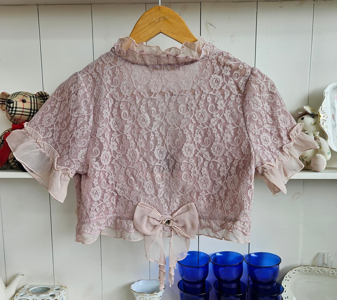 axes femme(엑시즈팜) 로즈핑크 레이스 볼레로 상품이미지2