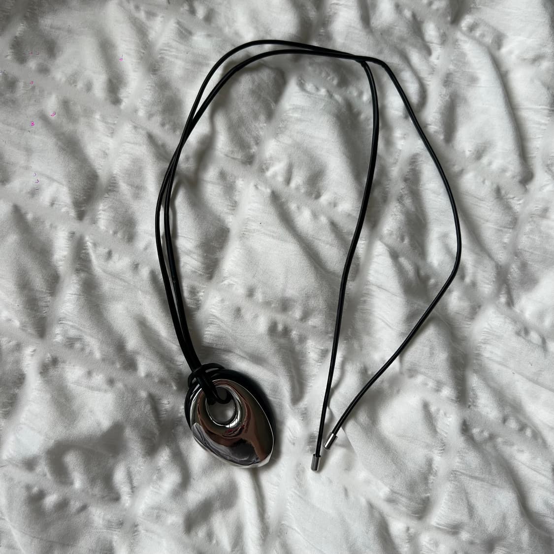 블랙 실버 오브제 롱 네크리스 🖤 상품이미지4