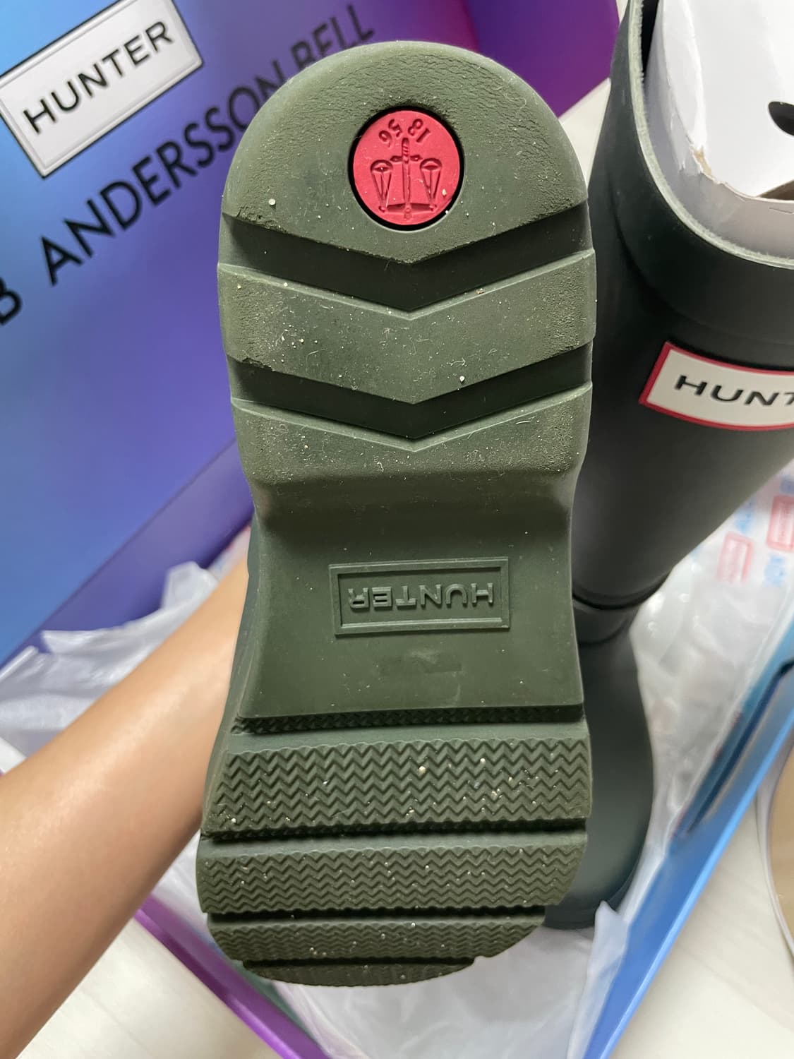 헌터 앤더슨벨 레인부츠 다크올리브 250 상품이미지4