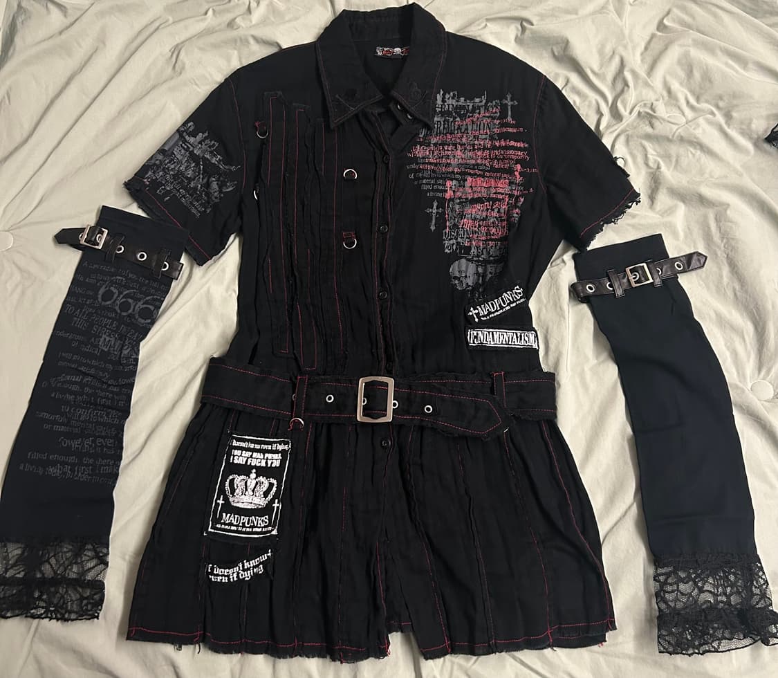 매드펑크 셔츠 원피스 상품이미지1