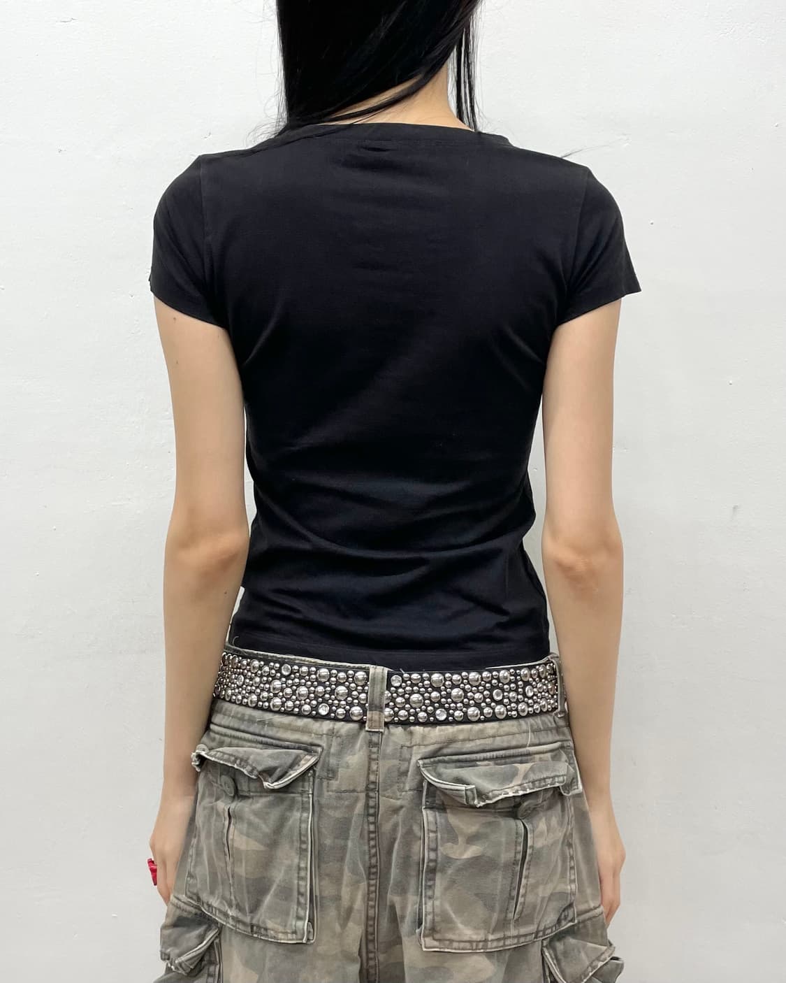 rope stud black t-shirt  상품이미지3