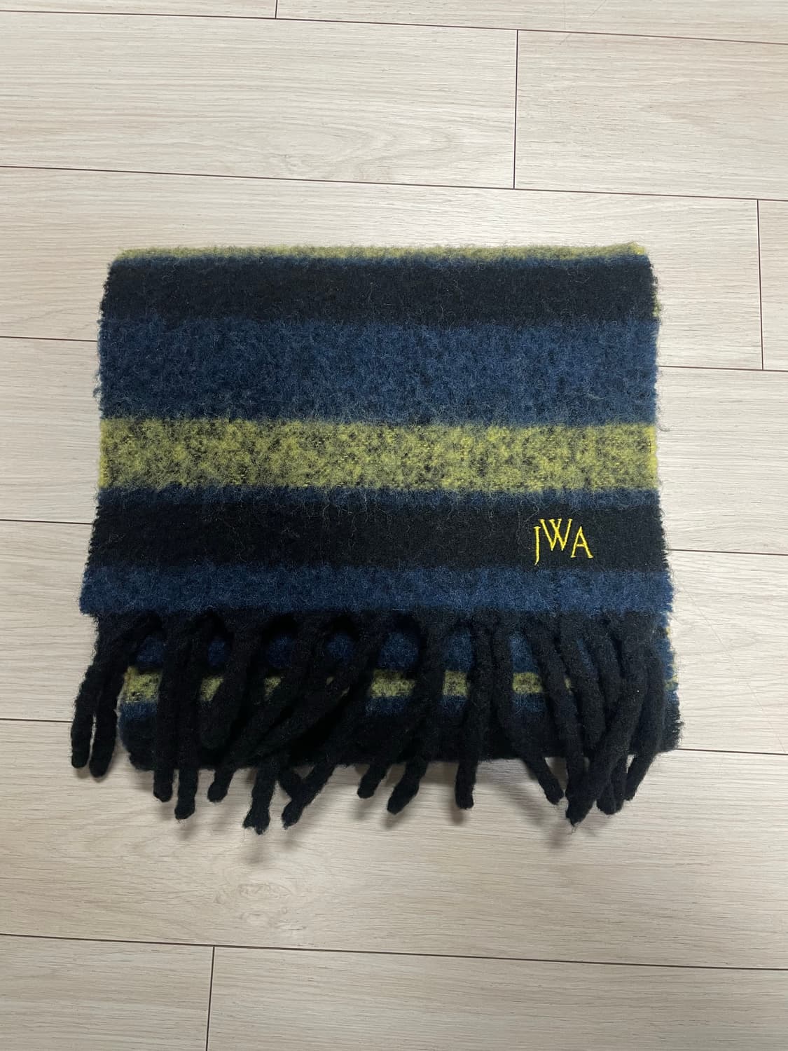 유니클로 JWA 스트라이프 청키 스톨 블루 상품이미지2