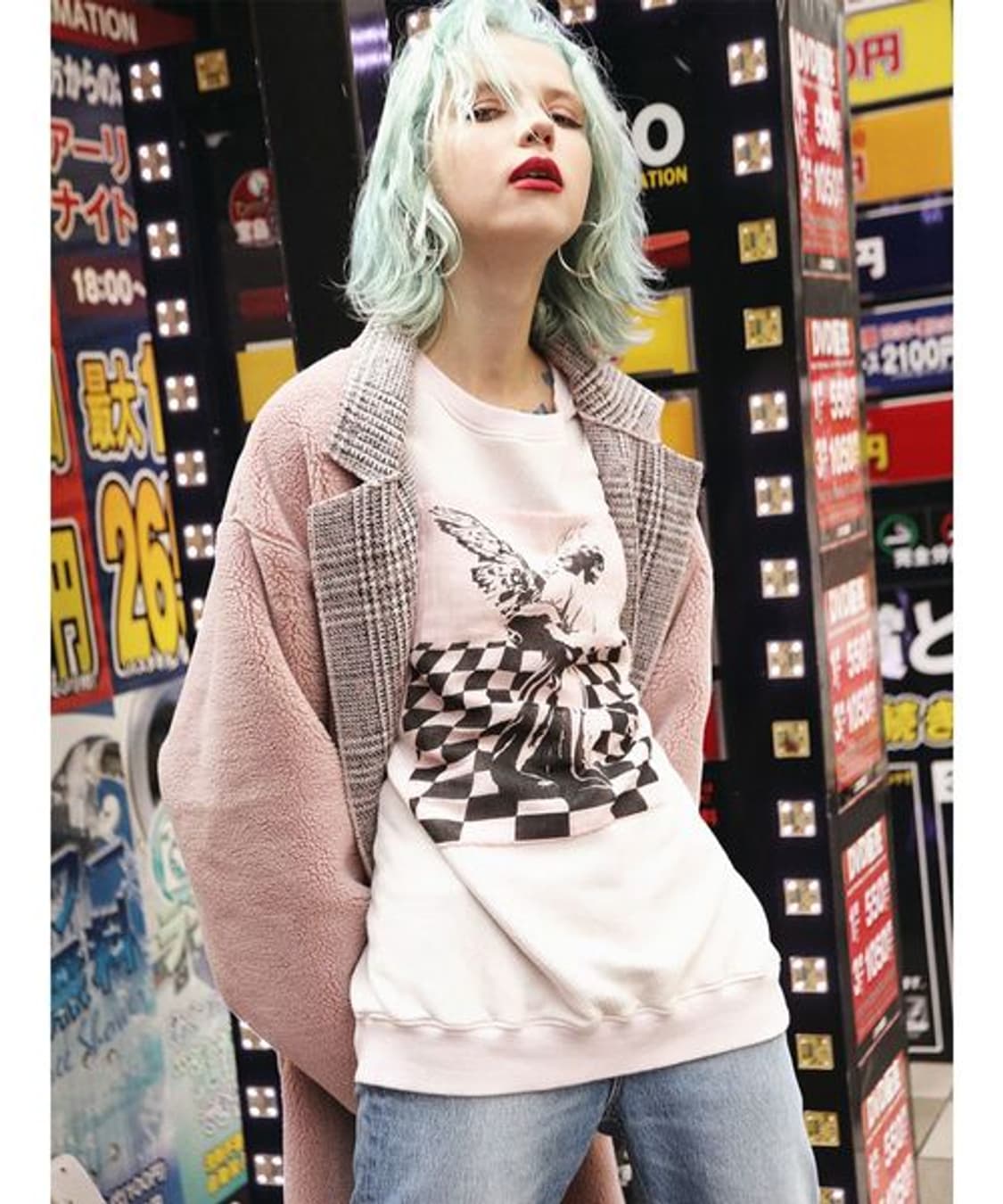 jouetie 보아 체크 롱코트 상품이미지4