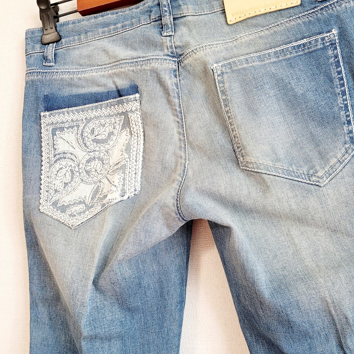 에르마노 설비노 코튼데님진 레이스 청바지 팬츠 (표기38/55) 상태최상 상품이미지6