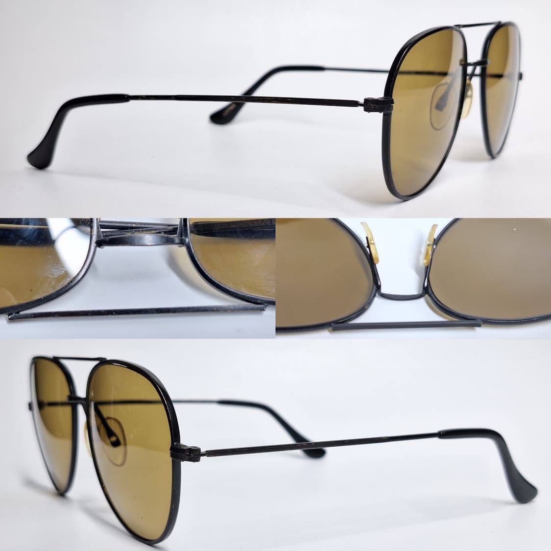 90s 일본 빈티지 에비에이터 투브릿지 더블브릿지 선글라스 겸 안경테 상품이미지4