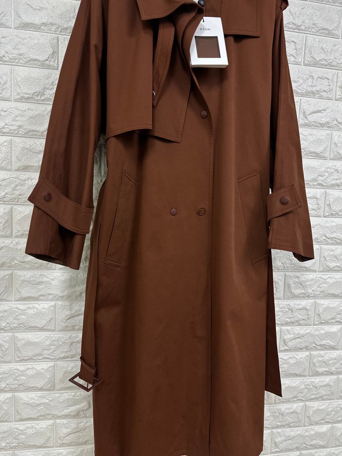 (F)뮤제라 RAON 라온 더블브레스티드 트렌치 코트 초코브라운 상품이미지3