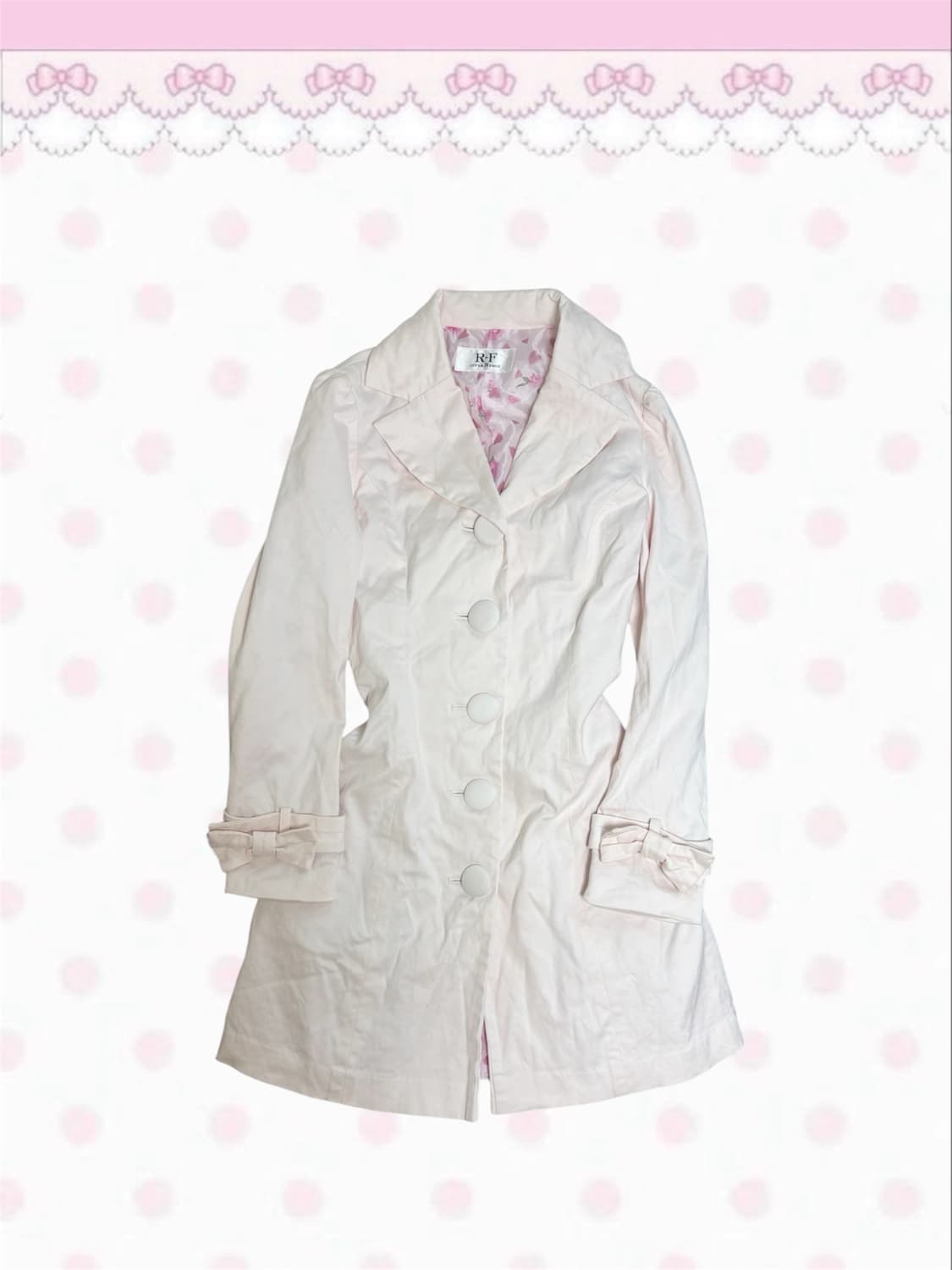 R.F 리본 연핑크 봄 코트 딸기우유 핑크 히메갸루 상품이미지1