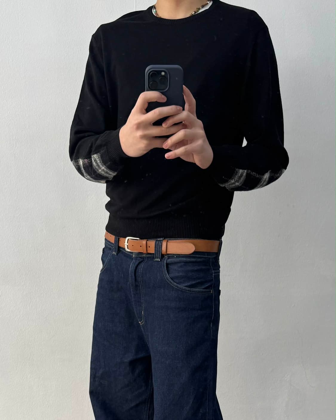 [M] 버버리 노바체크 엘보 패치 메리노울 니트 스웨터 상품이미지1