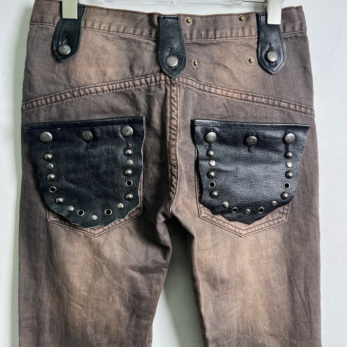 REGIEVO 레지에보 브라운 워싱 체인 데님 팬츠 31 상품이미지6