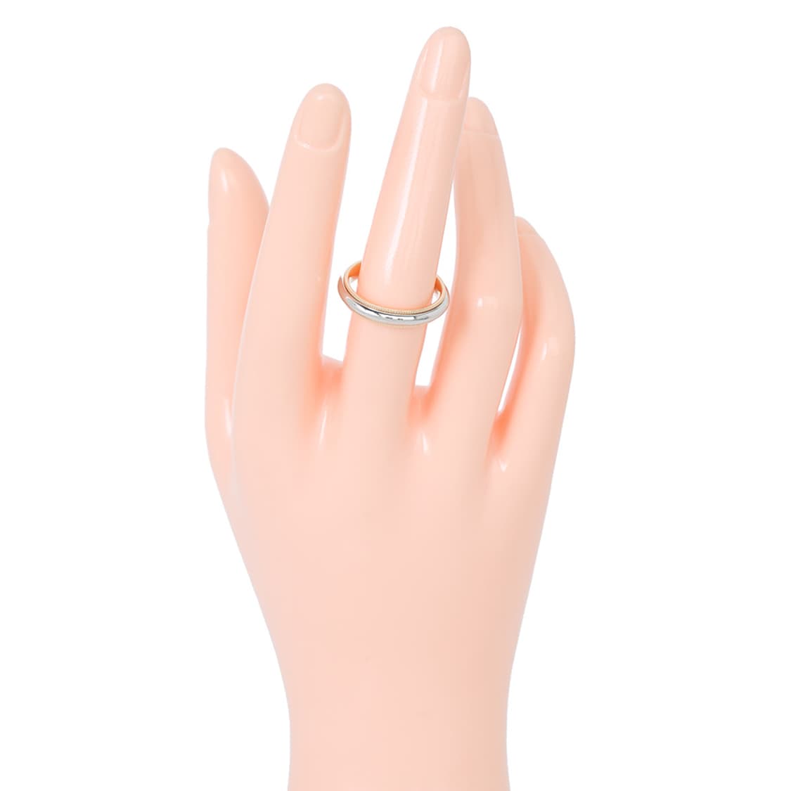 티파니 투게더 밀그레인 밴드링 플래티늄 로즈골드 반지 4mm 상품이미지4